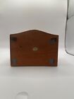 Vintage Mcm Set Of 8 Wooden Coasters W cork Inlay And Holder Made In Hong Kong