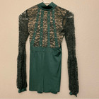 Kelle Dance Jazz Green Costume Leotard Poet Lace Sleeves Rhinestones-child Lc