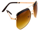 Sunglasses - Aviator With Brown Detail  Gold Metal Frame Gradient Lens Classic