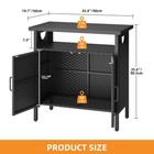 Outdoor Brown Bar Table Patio Storage Cabinet Pe Rattan Sideboard With Two Doors