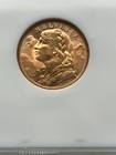  1949 Swiss 20f  gold Coin ms 65  Ngc