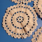 Five Antique Cottagecore Vintage Ecru Lace Rounds W handmade Tatting - Exquisite