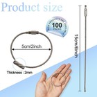100 Pieces 6 Inch Wire Keychain Cable 2 Mm Stainless Steel Cable Key Rings Wi   