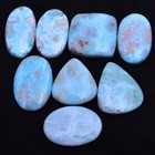 8 Pcs Natural Larimar 28mm-33mm Cabochon Untreated Loose Gemstones Wholesale Lot