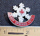 Banff Springs Hotel Canada White Snowflake Ski Lapel Pin