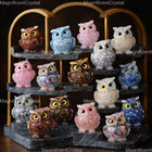 5pcs Natural Crystal Owl Carving Birds Figurine Decor Healing Stone Animals Gift