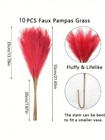 Red Artificial Reeds 55cm Tall Faux Pampas Grass For Wedding   Party Decor