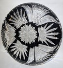 Caesar Crystal Bohemiae Black Cut   Clear Lead Plate 11 5  Czech Art Glass