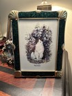 Louis Wain-  His Cat Peter- Framed Under Glass - Vintage - Hand Tinted