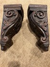 Set Of 2 Antique Resin Wood Look Wall Corbel Shelf  Architectural Carved 14 