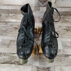 Chicago Vintage Black  Size 6 Roller Skates Wooden Wheels And Plate 1914
