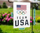 18    X 12    Usa Games Flags Team Usa Olympic Rings Double Sided Garden Flag Banner