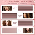 Sixriver Hair Crimper 4-in-1 Ceramic Flat Iron Plates Hair Waver Deep Waving Too