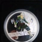 Perth Tuvalu 2010 Great Warriors  2 Viking Norseman  1 1oz Silver Colorized