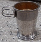 Vintage Pennsylvania Railroad Collapsible Travel Cup W  Handle Silvertone