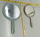 Lot Of 2 Vintage Hand Mirrors Victorian Rococo Revival   Atomic Age Vanity