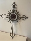 Hanging Wall Art Decor Metal Christian Cross Large 17    T X 14    W  Rustic Mosaic