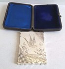 Good Cased Antique Silver Silver Card Case     61gms      H    T      Birm  1892