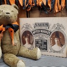New Listing Primitive Vintage Folk Art Style Halloween Witch Market 1620 Sign