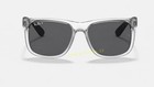 Ray-ban Justin Rb4165 Color Mix Polarized Matte Transparent Grey Sunglasses 54mm