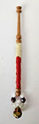 Vtg Christmas Santa  94 Wood Lace Making  Bobbin With Spangles Jingle Bell  Ms