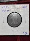 1805 Draped Bust Half Cent - Us 1 2c Copper Coin Low Grade