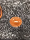 Dooney   Bourke Large Black Tan Awl Leather Doctors Satchel Hand Bag Purse