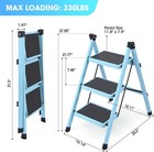 3 Step Ladder  Folding Step Stool For Adults  Lightweight Aluminum Step Ladder 