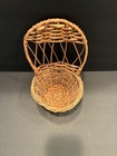 Vintage Wicker Wall Pocket Basket Hanging Rattan Planter Boho Cottagecore Decor