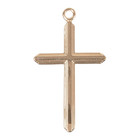  925 Gold Plated Sterling Silver Cross Medal Pendant Necklace  18  Chain W  Box