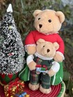 Avon Christmas Teddy Bear Family Animated Talks Sings Tree Lights Vtg See Video