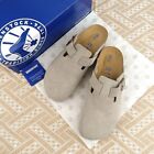Birkenstock Boston Clog In Taupe Suede Leather Soft Footbed - Unisex Eu 37-45