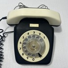 Vintage Itt Rotary Dial Telephone Black White Desk Phone Tested Working Italy 78