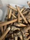 Vintage Wood Bobbins  8 75   Reclaimed Industrial Spindles  Lot Of 30