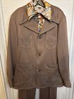 Vintage 70 s 1970 s Men s   Brown Polyester  Leisure Suit Groovy Size  40