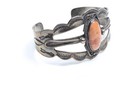 Vintage Harvey Era Petrified Wood Sterling Silver Cuff Bracelet - Repair Or Wear