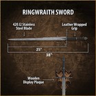 Handmade Ringwraith Lord Sword Stainless Steel Movie Replica W  Wall Mount