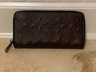 Coach Signature Crossgrain Leather Accordion Zip Wallet Mahogany F58113