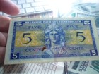 Vintage 1954-1958  5 Cent Mpc Military Pay Currency Series 521