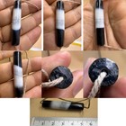 Himalayan  Black White Banded Agate Dzi Bead Nepal  Tibetan Barrel Stone Amulet