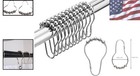 Set Of 12 Rustproof Stainless Steel Shower Curtain Hooks - Elegant Chrome Finish