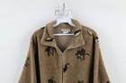 Vintage 90s Streetwear Womens Large Nature Tree All Over Print Fleece Jacket Usa