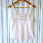 Vintage Christian Dior Babydoll Dreamy Pink Flora Lace Trim Camisole Lingerie  s