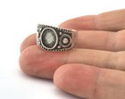 Ring Adjustable Ring Bezel Antique Silver Plated Brass 6us Blank Ring