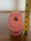 Beautiful Vtg Fenton Pink Satin Glass Fairy Lamp Candle Holder W label 4 75 h