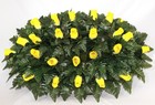 Xl Handcrafted Yellow Closed Roses Cemetery Flower Headstone Arrangement