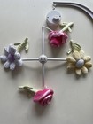  Flower Floral Rose Daisy Girl Baby Nursery Musical Crib Mobile W  Arm White 