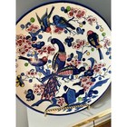 Oversized Bird Floral Charger Wall Art Plate Chinoiserie Delft Majolica Style Hp
