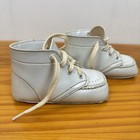 Vintage 1960   s Baby Shoes Lace Up White Unisex