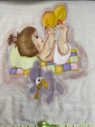 Vintage Handmade Painted Baby Girl Duck Teddy Bear Lace Ribbon Nursery Blanket